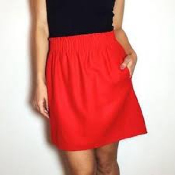 J.Crew Red Sidewalk Skirt - Picture 1 of 12